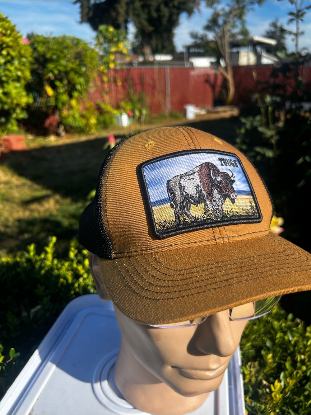 Goorin The Bison”Tough” Trucker Hat  Built Tough  Buffalo Denim  Black  Size One